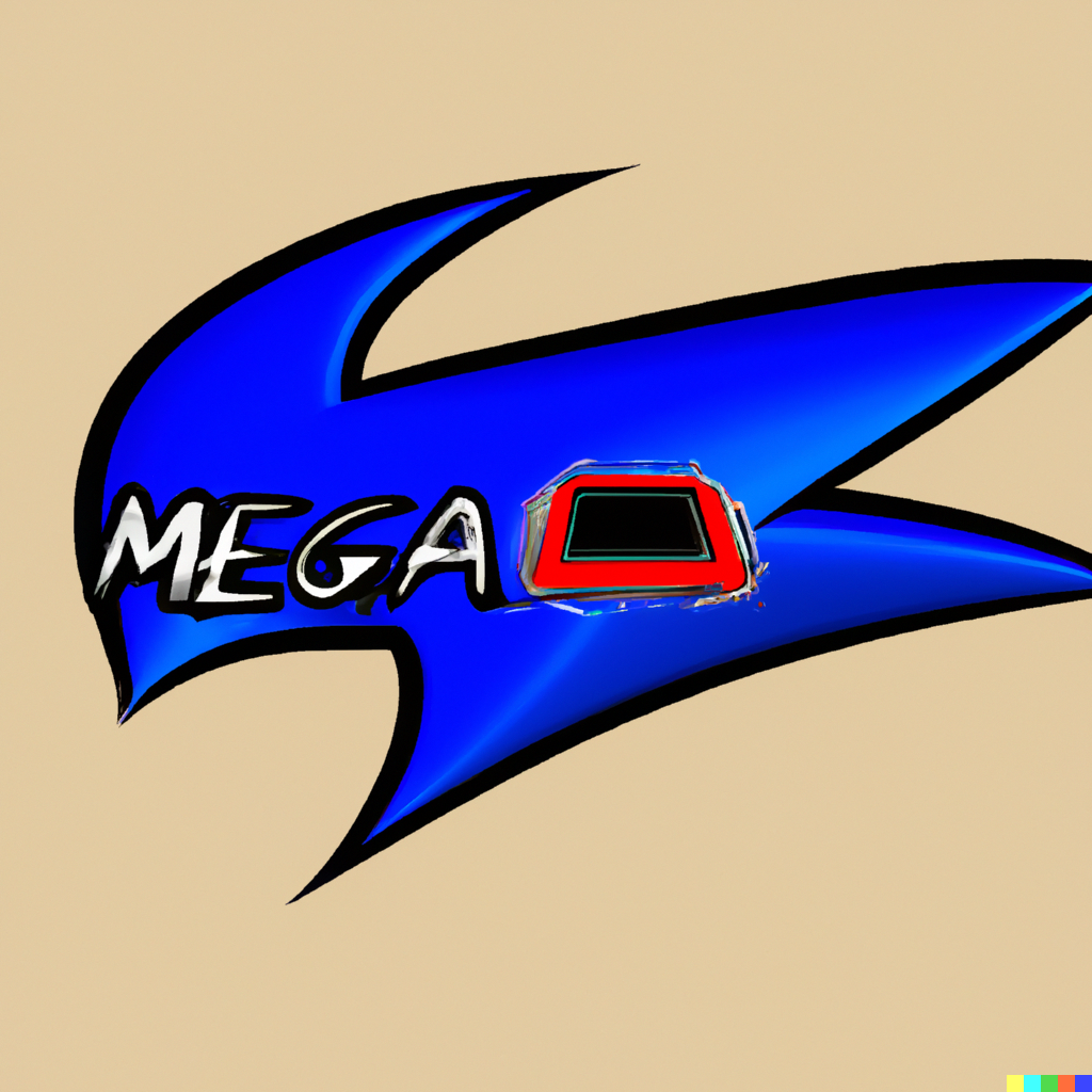 DALL·E 2023-01-08 11.55.19 - i want a logo for my name mega and inspired by sega's sonic..png