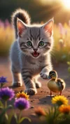Qué está pasando_ Un pequeño gatito gris de pelaje suave y llamativos ojos _20250205_222700_0...webp