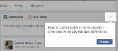 Publicar como usuario o fan page en fan pages.webp