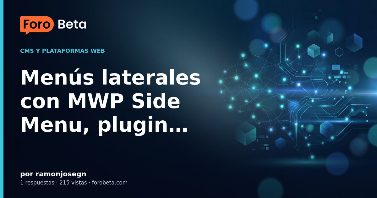Menús laterales con MWP Side Menu, plugin innovador