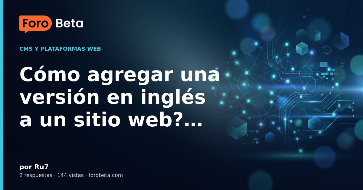 Cómo agregar una versión en inglés a un sitio web?